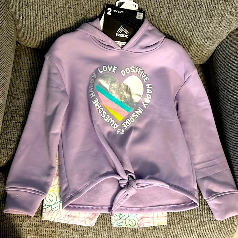 Activewear HOODED SWEATSHIRT & SHORTS Girl’s size 6X * RBX * Live Life Active *